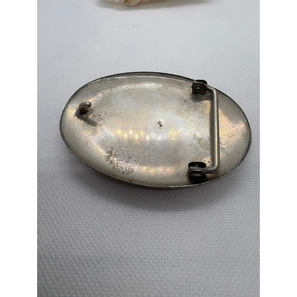 Vintage Ahumada & Sons Baboquivari Turquoise Ram Belt Buckle Silver Tone Oval - Picture 8 of 10